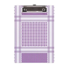 Square Purple Pattern Bead Purple Keffiyeh Purple Geometric Headdress Angle Violet Rectangle A5 Acrylic Clipboard by Jancukart