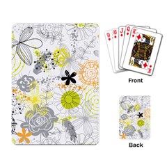 Doodle Flowers Hand Drawing Pattern Playing Cards Single Design (rectangle) by Jancukart