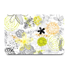 Doodle Flowers Hand Drawing Pattern Plate Mats