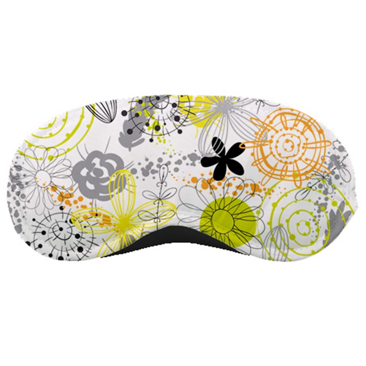 Doodle Flowers Hand Drawing Pattern Sleeping Mask