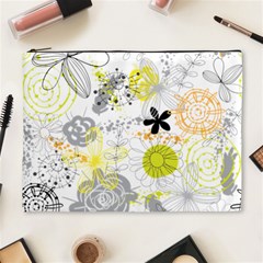 Doodle Flowers Hand Drawing Pattern Cosmetic Bag (xl) by Jancukart