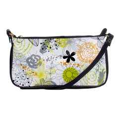 Doodle Flowers Hand Drawing Pattern Shoulder Clutch Bag