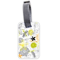 Doodle Flowers Hand Drawing Pattern Luggage Tag (two Sides)