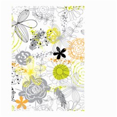 Doodle Flowers Hand Drawing Pattern Small Garden Flag (two Sides) by Jancukart