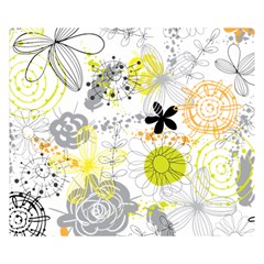 Doodle Flowers Hand Drawing Pattern Premium Plush Fleece Blanket (small)