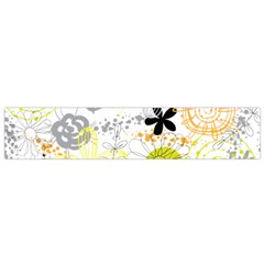 Doodle Flowers Hand Drawing Pattern Small Premium Plush Fleece Scarf