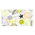 Doodle Flowers Hand Drawing Pattern Satin Shawl 45  x 80  Front