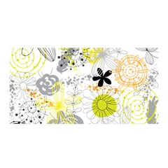 Doodle Flowers Hand Drawing Pattern Satin Wrap 35  X 70 