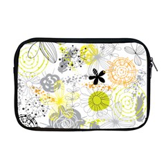 Doodle Flowers Hand Drawing Pattern Apple Macbook Pro 17  Zipper Case