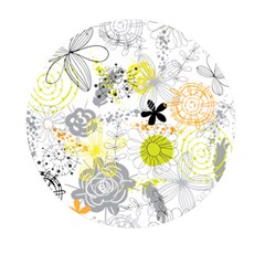 Doodle Flowers Hand Drawing Pattern Mini Round Pill Box (pack Of 3)