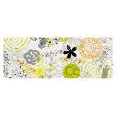 Doodle Flowers Hand Drawing Pattern Banner And Sign 8  X 3  by Jancukart