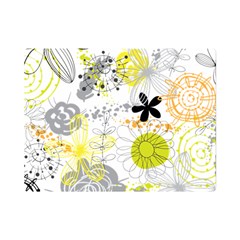 Doodle Flowers Hand Drawing Pattern One Side Premium Plush Fleece Blanket (mini)