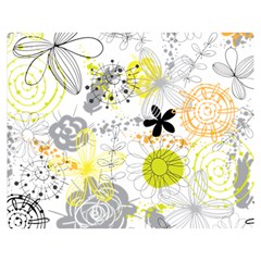 Doodle Flowers Hand Drawing Pattern One Side Premium Plush Fleece Blanket (medium)