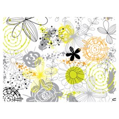 Doodle Flowers Hand Drawing Pattern One Side Premium Plush Fleece Blanket (extra Small)