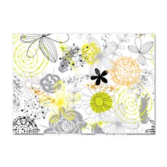 Doodle Flowers Hand Drawing Pattern Crystal Sticker (a4)