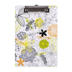 Doodle Flowers Hand Drawing Pattern A5 Acrylic Clipboard