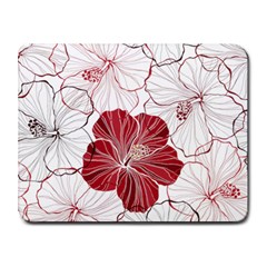 Red Hibiscus Flowers Art Small Mousepad by Jancukart