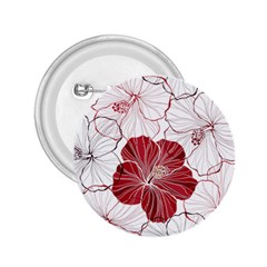 Red Hibiscus Flowers Art 2 25  Buttons