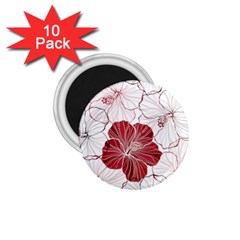 Red Hibiscus Flowers Art 1 75  Magnets (10 Pack)  by Jancukart