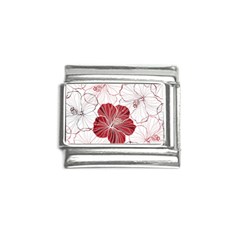 Red Hibiscus Flowers Art Italian Charm (9mm)