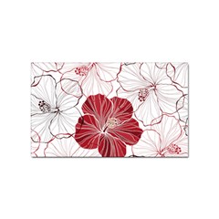 Red Hibiscus Flowers Art Sticker (rectangular)