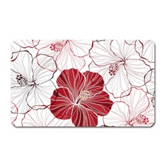 Red Hibiscus Flowers Art Magnet (rectangular)