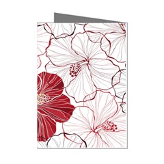 Red Hibiscus Flowers Art Mini Greeting Cards (pkg Of 8) by Jancukart