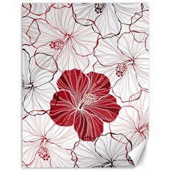 Red Hibiscus Flowers Art Canvas 12  X 16  by Jancukart