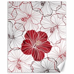 Red Hibiscus Flowers Art Canvas 16  X 20 