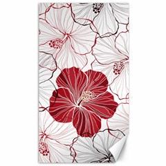 Red Hibiscus Flowers Art Canvas 40  X 72  by Jancukart