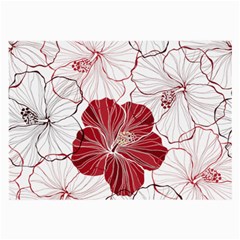 Red Hibiscus Flowers Art Large Glasses Cloth by Jancukart