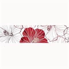 Red Hibiscus Flowers Art Large Bar Mat by Jancukart