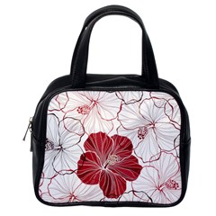 Red Hibiscus Flowers Art Classic Handbag (one Side) by Jancukart