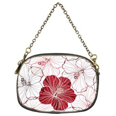 Red Hibiscus Flowers Art Chain Purse (one Side)