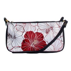 Red Hibiscus Flowers Art Shoulder Clutch Bag