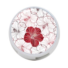 Red Hibiscus Flowers Art 4-port Usb Hub (one Side) by Jancukart