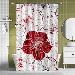 Red Hibiscus Flowers Art Shower Curtain 48  X 72  (small) 