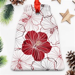 Red Hibiscus Flowers Art Bell Ornament (two Sides)