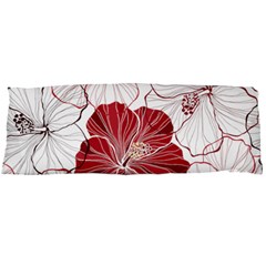 Red Hibiscus Flowers Art Body Pillow Case (dakimakura)