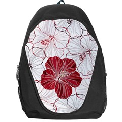 Red Hibiscus Flowers Art Backpack Bag