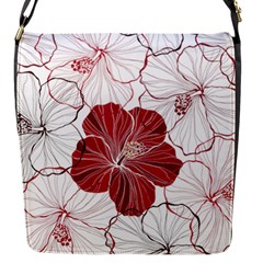 Red Hibiscus Flowers Art Flap Closure Messenger Bag (s)