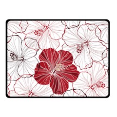 Red Hibiscus Flowers Art Fleece Blanket (small)