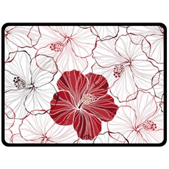 Red Hibiscus Flowers Art Fleece Blanket (large)