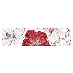 Red Hibiscus Flowers Art Oblong Satin Scarf (16  X 60 ) by Jancukart