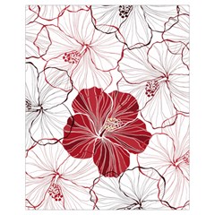 Red Hibiscus Flowers Art Drawstring Bag (small)