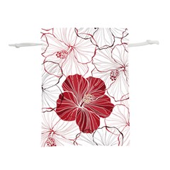 Red Hibiscus Flowers Art Lightweight Drawstring Pouch (m)