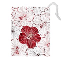 Red Hibiscus Flowers Art Drawstring Pouch (4xl)