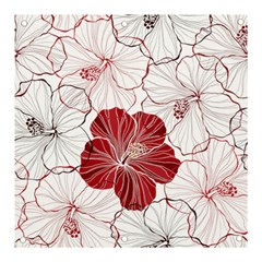 Red Hibiscus Flowers Art Banner And Sign 3  X 3 