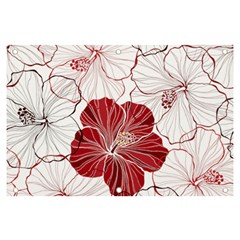 Red Hibiscus Flowers Art Banner And Sign 6  X 4 