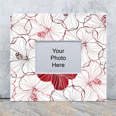 Red Hibiscus Flowers Art White Wall Photo Frame 5  X 7  by Jancukart